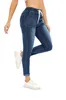 Jeans femininos 2023 outono cintura elástica cordão moda alta estiramento tornozelo comprimento denim lápis calças senhoras s2xl 231127