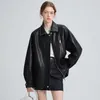 Black Winter Faux Leather Jacket Women Korean Loose Moto Biker Female Autumn Fashion Streetwear Lady Outerwear Pu Coats