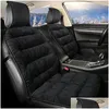 Housses de siège de voiture Ers 5 couleurs peluche hiver coussin chaud doux coussin antidérapant épais Veet ER Motive accessoire intérieur livraison directe Automob Ot1Sx