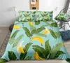 Sängkläder set bananer och palmblad täcke täcke set frukt sängkläder set drottning sommar hem textil kung blommig säng set drop ship 230427