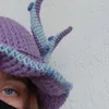 Berets Little Devil Hat Horn Knit Halloween grappige y2k beanies