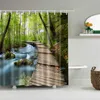 Curtains Beautiful scenery, printed shower curtain, bathroom blackout shower curtain, bathroom decoration, bathroom curtain