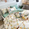 Bedding sets Summer Bedding Set Fashion Flowers Kids Single Double Queen Size Flat Sheet Duvet Cover Pillowcase Bed Linens 3/4ps Home Textile 230427