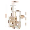 Torre de árvore de gato moderna de 126,5 cm com postes para arranhar Hummock Poleiros acolchoados de luxo Plataforma multicamadas Condomínios para gatos de madeira dentro de casa