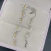 Orecchini pendenti giacche alla moda per parte in argento 925 con montatura da 2 mm 4 mm e 2,5 mm 5 mm