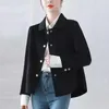 Jaquetas femininas 2023 mulheres artesanais hepburn ondulado água onduladas casaco dupla face cashmere lã curta jaqueta de lã