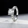 Solitaire Ring Onelaugh Real 3.5ct 9.5mm D 컬러 웨딩 반지를위한 최고 품질 18k 골드 도금 100% 925 Sterling Silver Jewery 230426