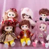 Dolls 16cm BJD Doll 13 Moveable Joint Blue Gray Eyes Fashion Clothing Little Girl Chic MakeUp Toy Girls Gift 230427