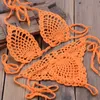 Maillots de bain pour femmes Crochet fait à la main Micro Bikini Sexy Lingerie noire Mini Bikini Bain de soleil Micro Maillots de bain Plus de couleurs Crochet