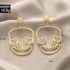 Dangle Brincos Punk Preto Gota Moda Gótico Elegante Ouro Prata Cor Estrela Para Mulheres Jóias