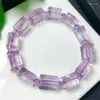 Braccialetti a maglie Bracciale con ametista lavanda naturale Bracciale con pietre preziose Reiki Gioielli di moda Fengshui Donne Guarigione Regalo di energia fortunata 8x13mm