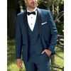 Herenpakken voor mannen Blazer Masculino Kostuum Homme Trajes Elegante Para Hombres Zwarte Tuxedo Jas Broek Vest Driedelig Slim Fit