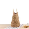 Nouvelle manche en bois en 2 couleurs portant une corde en papier emballage tissé paille sac de plage tissé à la main