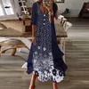 Casual Dresses Luxury Long For Women 2023 Fashion Print V-Neck Two Piece Set Maxi Dress Elegant Beach Party Summer