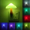 LED Night Lights Mushroom Shape Automatic Sensor Light Bedroom Decor Wall Lamps For Kids Room Bedside Lamp US/EU Plug Xmas Gift AA230426