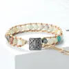 Strand 6mm Amazon Natural Stone Woven Bracelet Handmade Adjustable Vintage Women Men Fashion Jewelry Healing Gift For Friends