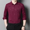 Chemises décontractées pour hommes cachemire modal strass imprimé haut de gamme à manches longues hommes printemps qualité doux confortable soyeux grande taille Camisa
