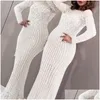 Abiti da sera 2022 Nuovo arrivo Y Prom Donna manica lunga aderente Cocktail Party Robe Elegante formale Vestido Drop Delivery E Dh0Dm