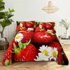 Bedding sets Bedding Polyester Sheets Summer Fruit Printing Flat Sheet with 2Pillowcase Bed Sheet Bed Sheet Set King Queen Size Bedding Set 230427