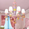 Chandeliers Creative Restaurant Colorful Crystal Children's Room Bedroom Pendant Lamp Living LED Chandelier Lights