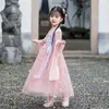 Girl Dresses Girls Hanfu Cheongsam Retro Clothing Childrens Tang Dress Chinese Style Little Baby Mesh Skirt