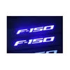 クロムスタイリングステンレススチールエクステリア照明ドアシルスカフプレート2009-2014 Ford Raptor F-150 F150ウェルカムペダルトリムCA Ottre