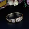 Bangle Sunspicems 14K gouden kleur koper zirkoon armband voor vrouwen Marokko bruiloft bruids sieraden Dubai Bijoux Love cadeau 2023