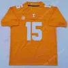 Jerseys University New NCAA College Tennessee Volunteers Jerseys 15 Jauan Jennings Football Jersey Black Orange Size Youth High