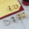 LOVE earring charms for woman stud designer diamond Gold plated 18K T0P quality official reproductions European size gift for girlfriend with box 004