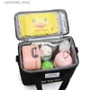 Diaper Bags Small Mother Baby Bag Diaper Bags Waterproof Bear Embroidery Thermal Insulation Mommy Bag Food Storage Bags Fashion Bento bag Q231127