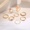 Band Rings 2022 Fashion New Women Jewelry Set Sets Warter Butterfly Seart Ring Set Свадебное обручальное кольцо вечеринка подарки подарки подарки AA230426