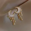 Ear Cuff Trendy Moon Dangle Earrings For Women Temperament Pearl Cherry Cat Pendant Earring Girl Party Jewelry Gift 230426