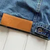 Womens Spring denimjacka broderad bokstavsdesigner utkläder långärmad rockar topp cowgirl kläder