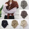 Halsdukar kashmir stickning halsduk för kvinnor bandana pashmina halsdukar poncho foulard hijab vinter sjal förtjockad varm kappa ull halsduk 231127