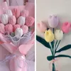 Kwiaty dekoracyjne sztuczna róża innowacyjna antykośląca wielokrotna dzianina Tulip Tulip Fake Flower Decor na imprezę