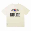 Herren T-Shirts Männer Frauen 1 Beste Qualität T-Shirt Apricot Track Print Tops Kurzarm T-Shirt Rhude t Shirtp97wqzrp