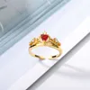 Band Rings Fantasy Princess Ring Collection Set Crown Ring Pink Red Green White Zircon Adjustable Engagement Jewelry Bridesmaid Accessories AA230426