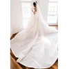 Свадебное платье больших размеров с короткими рукавами и кружевными большими свадебными платьями с аппликациями на шнуровке сзади Великолепные женские свадебные платья белого цвета слоновой кости
