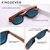 Solglasögon Kingseven Brand Wood Vintage Solglasögon Män polariserade UV400 Flat Lens Rimless Square Frame Women Sun Glasses Gafas 230426