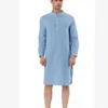 Vêtements ethniques 2023 Islam Abaya Musulman Hommes Arabe Mode Solide Couleur Caftan Kameez Chemise À Manches Longues Arabie Saoudite Thobe Galabia Eids