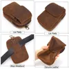 Taille Taschen Mode Herren Echtes Leder Tasche Erste Schicht Rindsleder Telefon Vintage Outdoor Wear Gürtel Kuh Klein