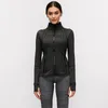 Giacca da yoga Donna Def Allenamento Cappotto sportivo Fitness maniche lunghe Giacca sportiva Abbigliamento sportivo ad asciugatura rapida Top Felpa con cerniera solida Abbigliamento sportivo Vendita calda