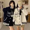 Women's Jackets Student Girl Coat Baseball Jacket Girlfriends Spring Korean Loose Cotton Small American Versatile White Long Sleeved Cardiga