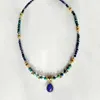 Choker Stijlvolle retro Natural Lapis Lazuli Afrikaanse Turquoises Collar Man Women WATER DROP HANGENDE Decoratieve sieraden Zomer 2023