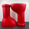 Designer MSCHF Big Red Mens Womens Mighty Atom Fashion Senaste Red Big Boot Launch 3D Printing Creativity Big Red Rain Snow Balloon Custom Boot Fashion