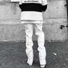 Arrivals de jeans masculins Blanc Chic Hop Hop Pantalon Straight Pantal