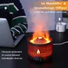 Dekorativa föremål Volcano Fire Flame Air Firidifier Arom Diffuser Essential Oil med fjärrkontroll manet för hemdoft mist mak rökning 231124
