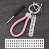 Key Rings Crystal Anti-lost Luxury Leather Keychain Women Men Buckle Car Key Ring Chain Holder Phone Number Tag Keyfob Jewelry J230427