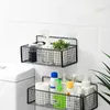 Wall Mounted Bathroom Shelf Punch-Free Shampoo Storage Holder With Suction Cup High Capacity Bath Shelves Bathroom Accessories