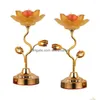 Bougeoirs 2X Lotus Ghee Porte-lampe Beurre Chandelier Pour Chambre Drop Livraison Maison Jardin Décor Dhtvs